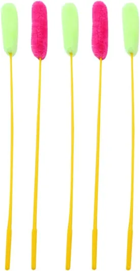 5pcs Plush String Toy Training Wand Cat Interactive Plush Wand Toy Funny Stick Teaser for Cat Kitten ( Random Color )