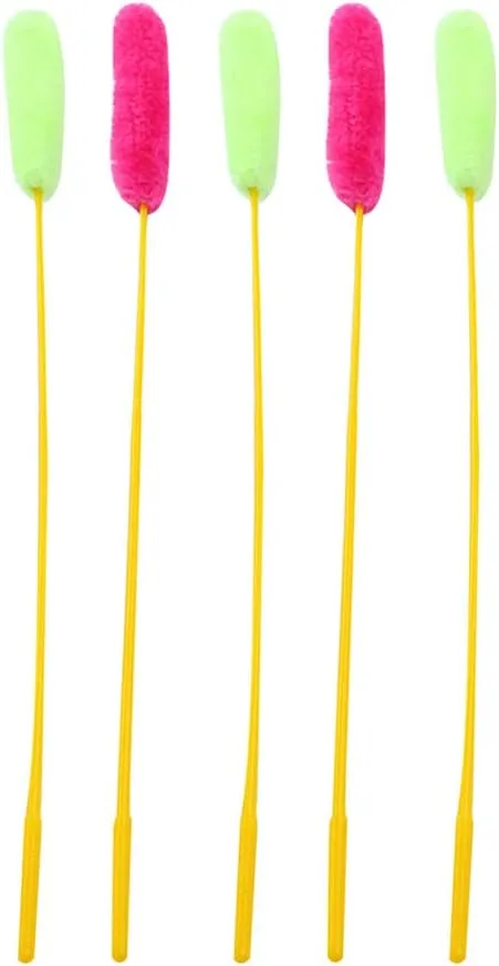 5pcs Plush String Toy Training Wand Cat Interactive Plush Wand Toy Funny Stick Teaser for Cat Kitten ( Random Color )