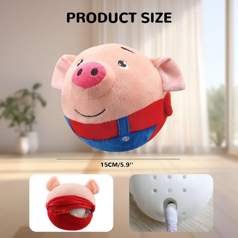 Active Moving Pet Plush Toy, 2025 New Squeaky Plush Mobile Dog Ball, Interactive Electronic Puppy Toy, Washable Pet Ball Mobile Toy with Recording and Music Mode(Dog)