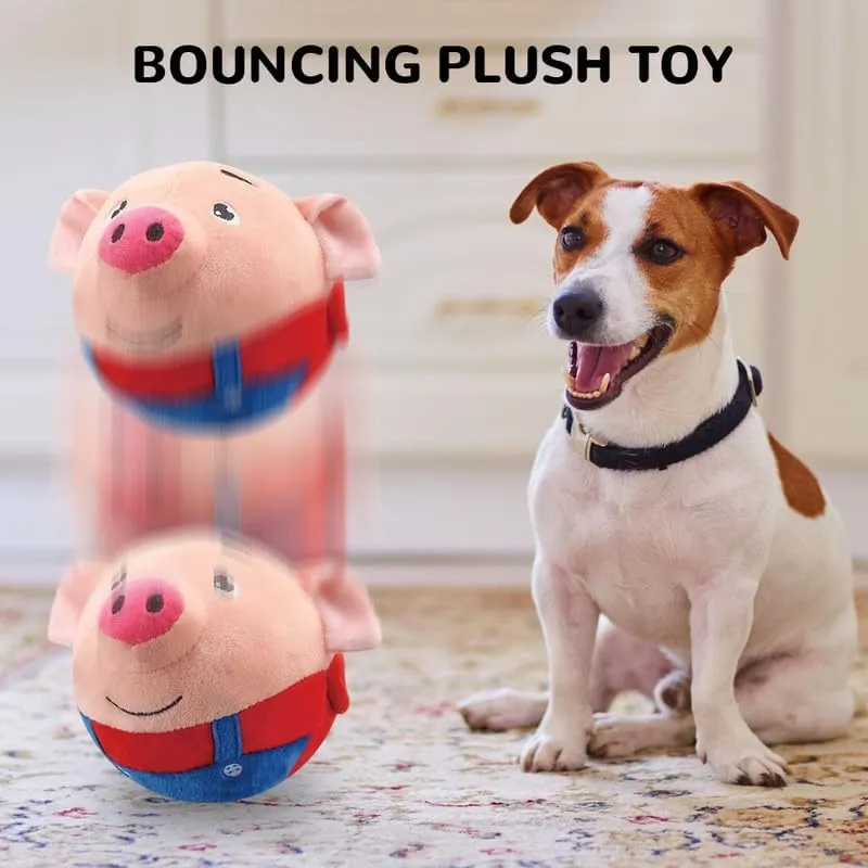 Active Moving Pet Plush Toy, 2025 New Squeaky Plush Mobile Dog Ball, Interactive Electronic Puppy Toy, Washable Pet Ball Mobile Toy with Recording and Music Mode(Dog)