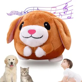 Active Moving Pet Plush Toy, 2025 New Squeaky Plush Mobile Dog Ball, Interactive Electronic Puppy Toy, Washable Pet Ball Mobile Toy with Recording and Music Mode(Dog)
