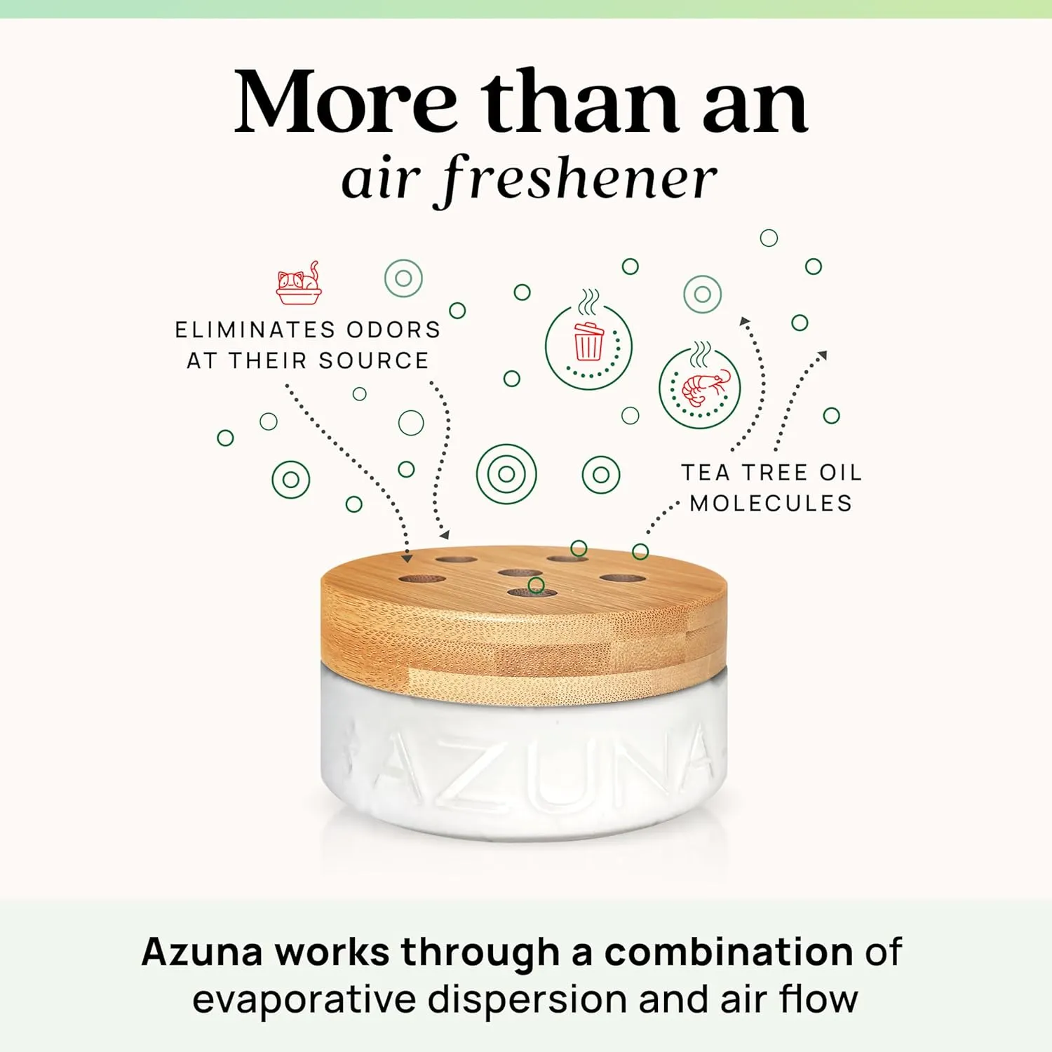 Azuna Air Freshener & Odor Eliminator for Strong Odor | 4 Room Kit Includes (4) 8 oz. Empty Luxe Glass Jars & 24oz Gel | Refill with Tea Tree Essential Oil | Natural Scent | Last 60-90 Days
