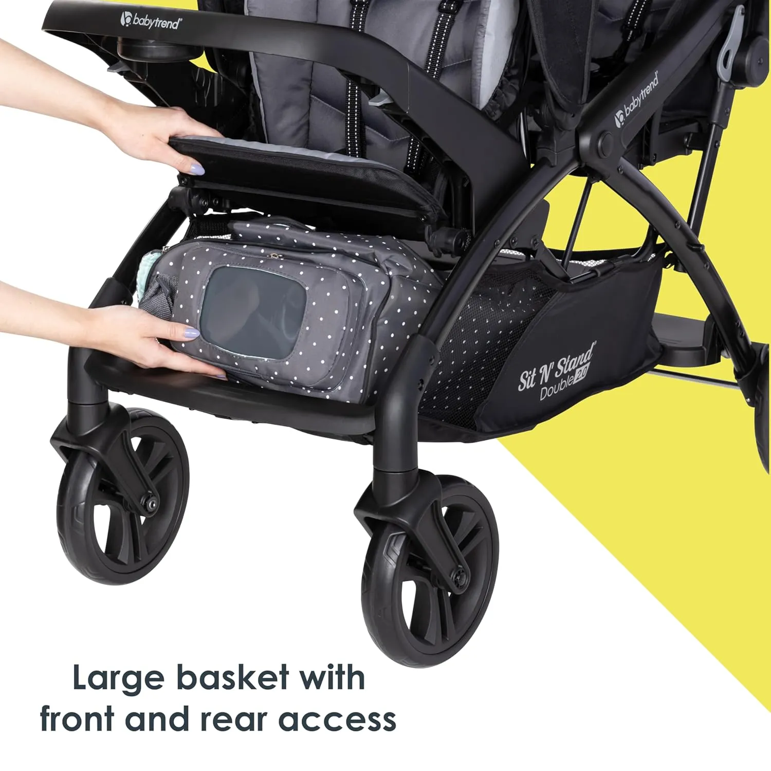 Baby Trend Sit N' Stand Double 2.0 Stroller, Dash Black