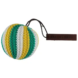 Baker & Bray | Knitted Ball Dog Squeaky Toy | Green/Yellow