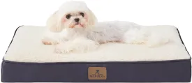 Bedfolks Orthopedic Dog Bed for Small Dogs - Egg Foam Dog Crate Bed with Removable Waterproof Cover, Pet Bed Mat Suitable for Dogs and Pets Up to 20 lbs (24 x 16 x 3 inches, Grey)