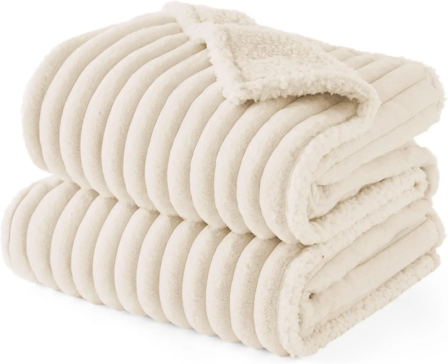 Bedsure Waterproof Dog Blankets for Medium Dogs - Soft Puppy Cat Blanket Corduroy Fleece Washable, Cozy Calming Reversible Furniture Protection for Pet Kitten Doggy,30"x40", Cream