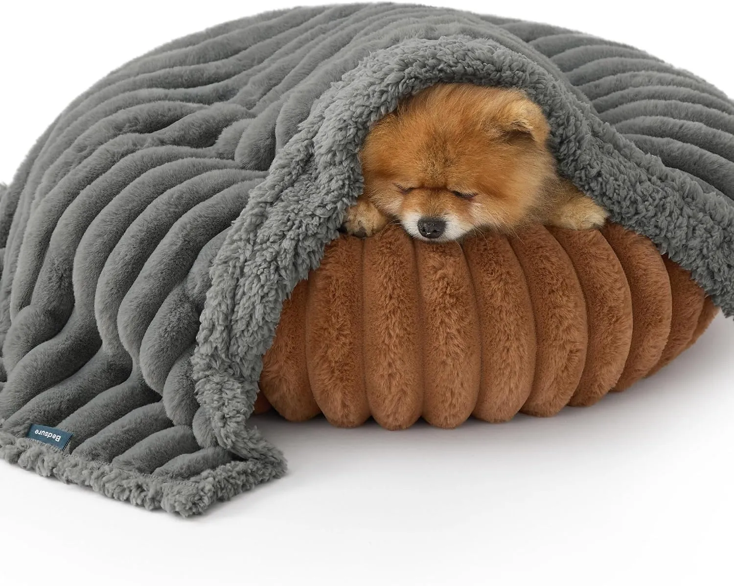 Bedsure Waterproof Dog Blankets for Small Dogs - Soft Puppy Cat Blanket Corduroy Fleece Washable, Cozy Calming Reversible Furniture Protection for Pet Kitten Doggy,25"x35", Warm Grey