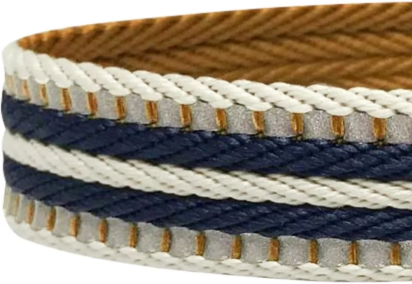 Blueberry Pet 3M Reflective Dog Leash with Soft & Comfortable Handle - Multi-Colored Stripe Olive & Blue-Gray Medium Size
