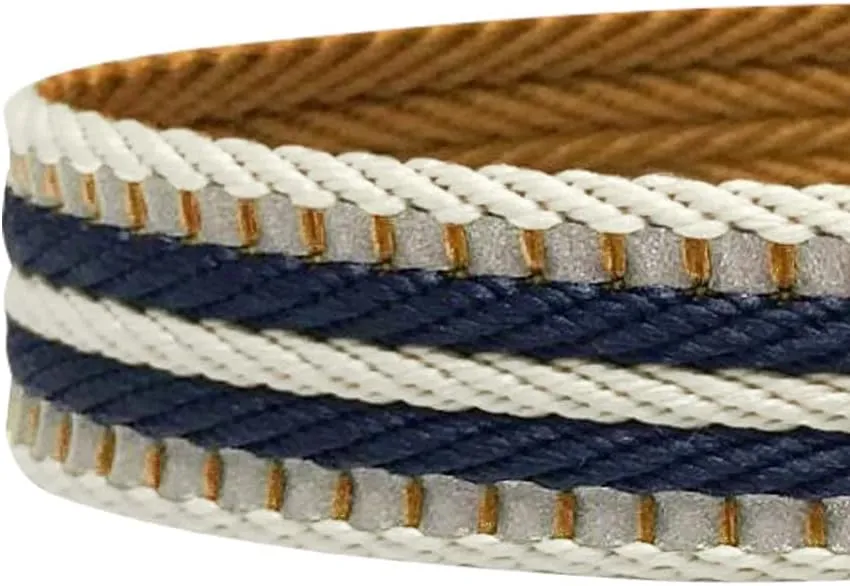 Blueberry Pet 3M Reflective Dog Leash with Soft & Comfortable Handle - Multi-Colored Stripe Olive & Blue-Gray Medium Size