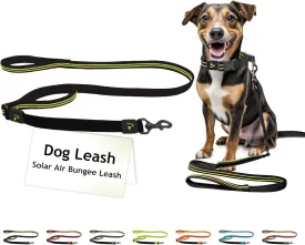 DOCO Solar Shock Absorbing Reflective Mesh Bungee Leash with Double, Traffic Handle for Walking and Training of Small, Medium and Large Dogs