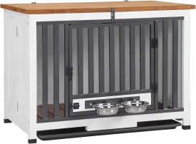 Dog Crate Furniture for Medium and Small Dogs Folding Heavy Duty Dog Kennel End Table, Dog House with Solid Wood Opening Roof
