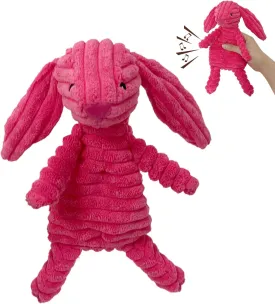 Dog Toy Body Limbs No Stuffing Head Filling Animal Appearance with Soft Squeaker,for Indoor Puppies and Senior Pups Chew and Play(Rabbit)