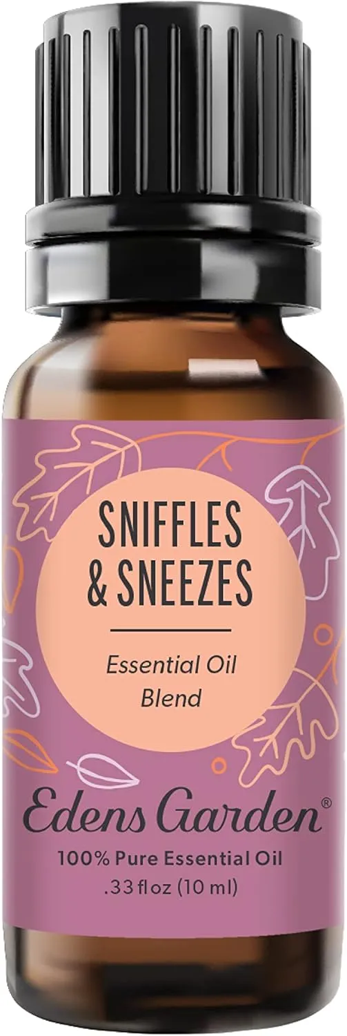 Edens Garden Sniffles & Sneezes Essential Oil Blend- 100% Pure Premium Grade, Undiluted, Natural, Therapeutic, Aromatherapy, The Best for Diffusing, Skin, Humidifiers, Kid Safe 10 ml (.33 fl oz)