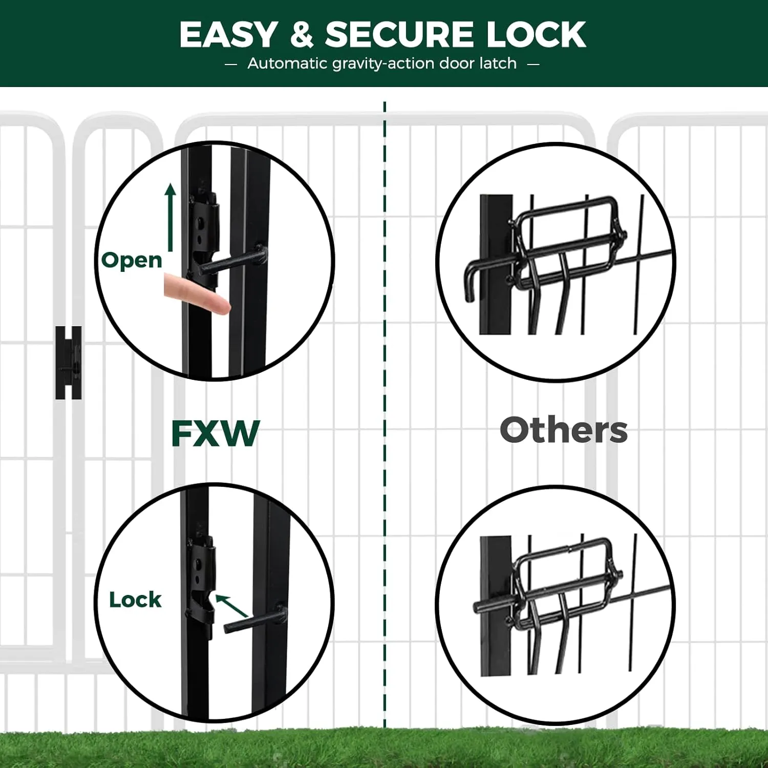 FXW Rollick Dog Playpen for Yard, RV Camping, 32 inch 24 Panels for Small and Medium DogsPatented
