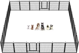FXW Rollick Dog Playpen for Yard, RV Camping, 32 inch 24 Panels for Small and Medium DogsPatented