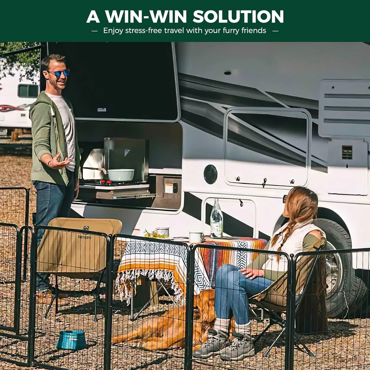 FXW Rollick Dog Playpen for Yard, RV Camping, 32 inch 24 Panels for Small and Medium DogsPatented