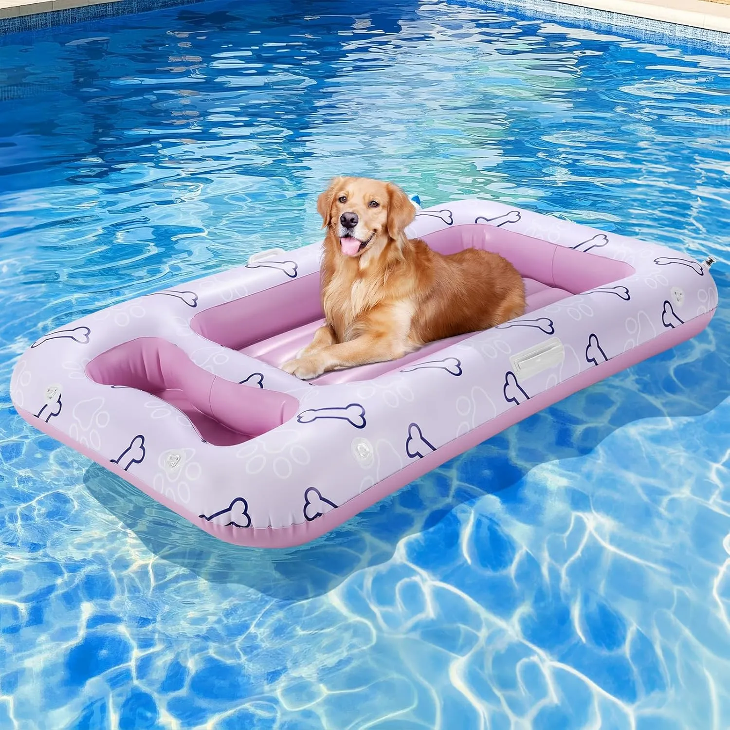 HeySplash Dog Floats for Pool, Inflatable Pool Floats for Small, Medium and Large Dogs, Pet Pool Float Built-in Area for Snacks and Toys, Dog Float for Outdoor Lake Pool Pet Water Park, Travel
