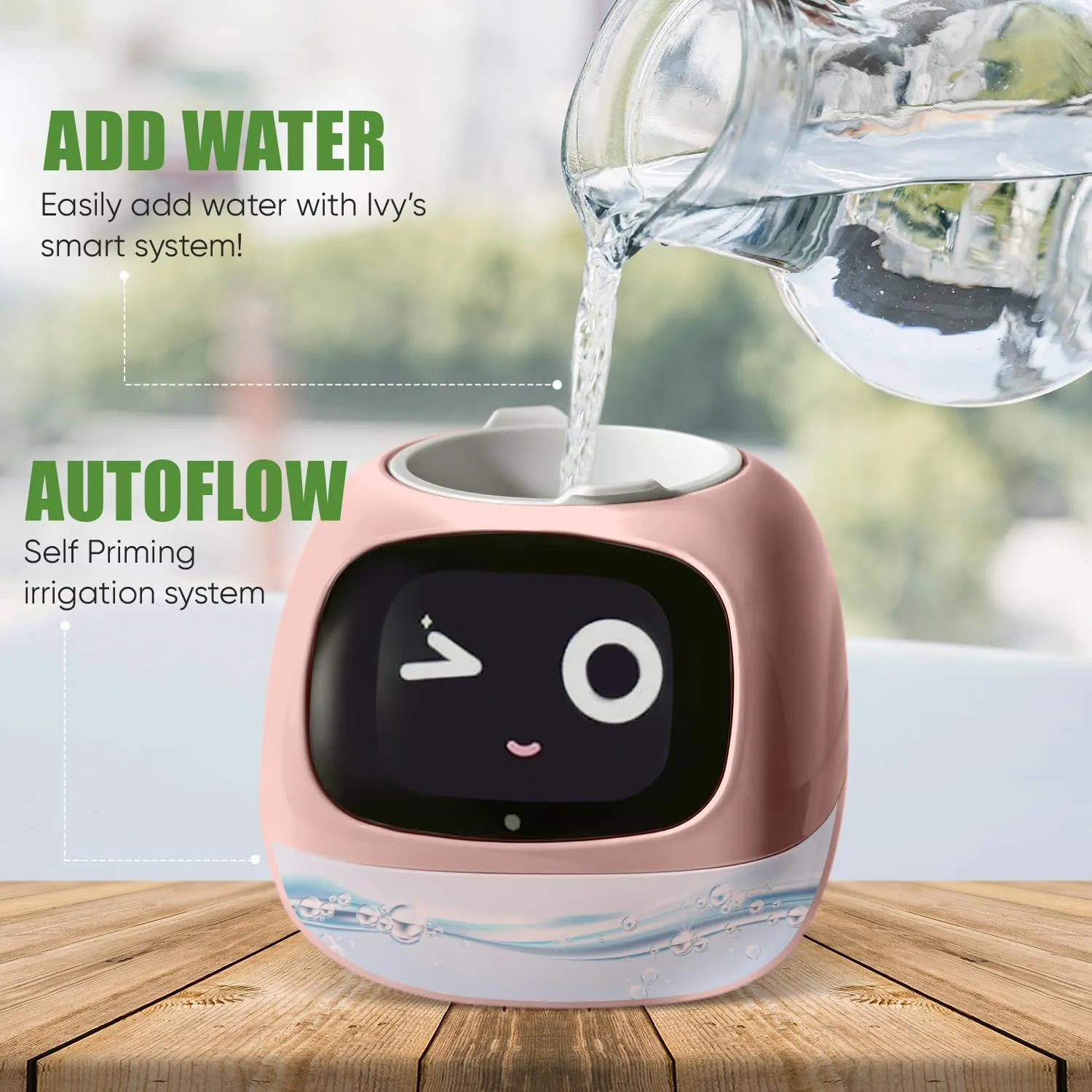 Interactive Plant Pot  Smart Planter, AI Pet Plantagotchi, tamagotchi, Leafypod and Plantiboy, Robot Flower with Feelings, Electric Maceta, Indoor Flowerpot with Water, Digital Gifts (Pink)