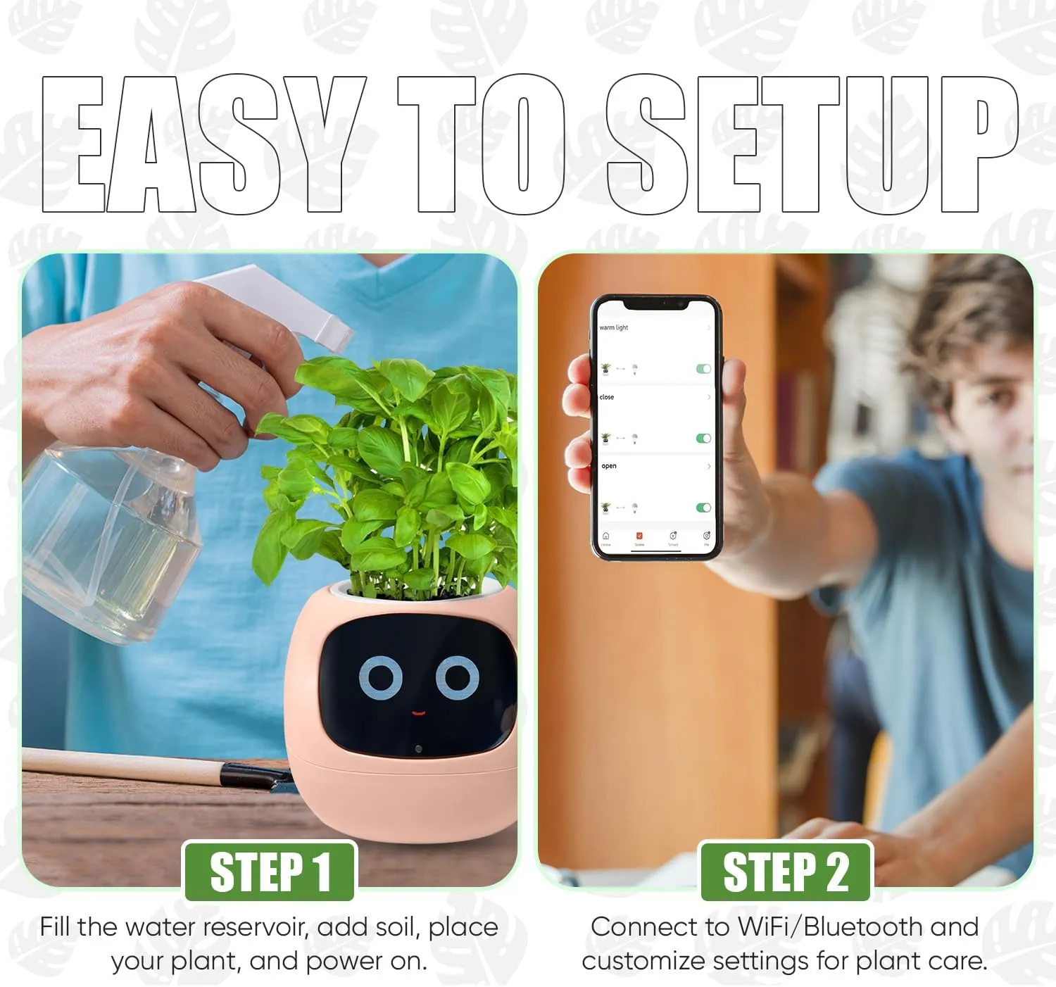 Interactive Plant Pot  Smart Planter, AI Pet Plantagotchi, tamagotchi, Leafypod and Plantiboy, Robot Flower with Feelings, Electric Maceta, Indoor Flowerpot with Water, Digital Gifts (Pink)