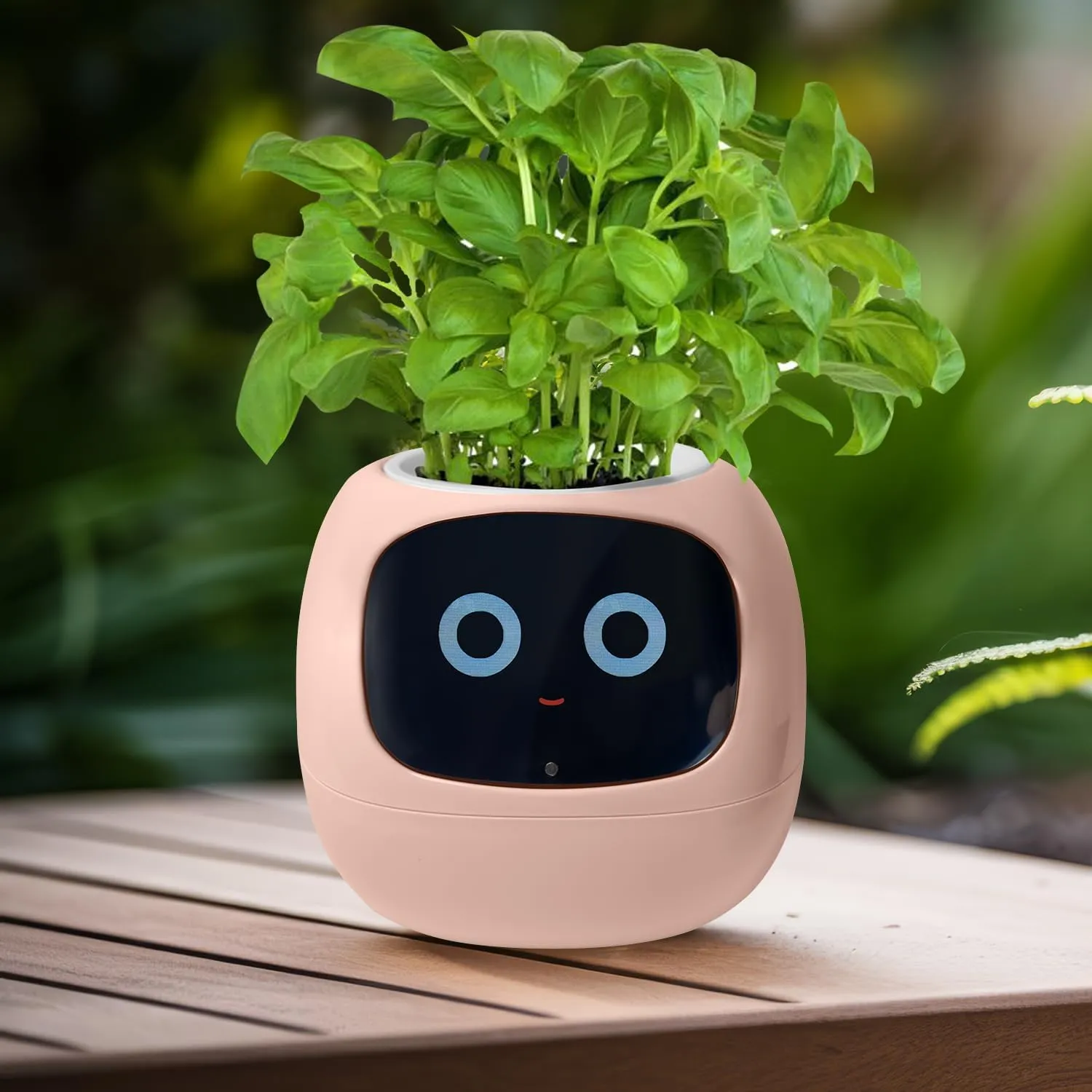 Interactive Plant Pot  Smart Planter, AI Pet Plantagotchi, tamagotchi, Leafypod and Plantiboy, Robot Flower with Feelings, Electric Maceta, Indoor Flowerpot with Water, Digital Gifts (Pink)