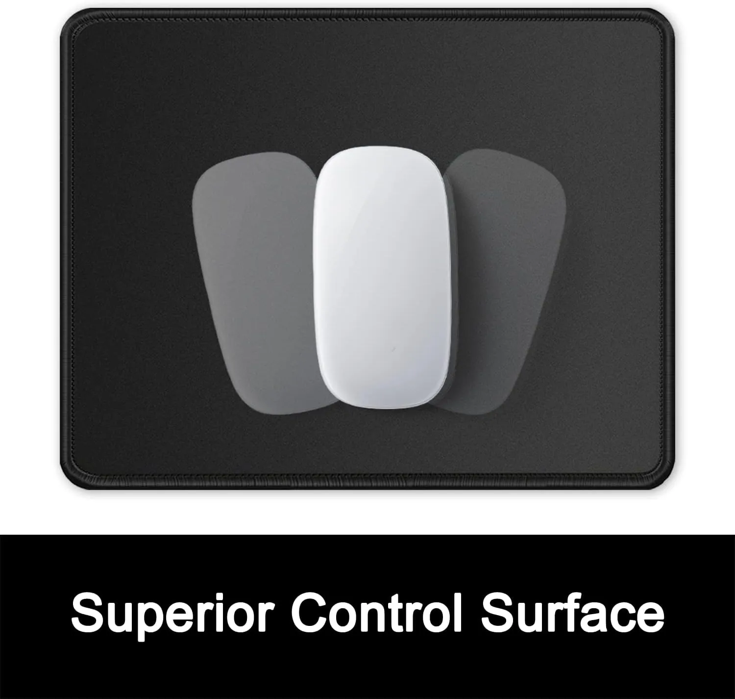 ITNRSIIET 3 Pack Mouse Pad with Stitched Edge Premium Textured Square Mouse Mat Washable Non-Slip Rubber Base Smooth Precise Operation Desktop Protection Mat, 10.28.30.12 inches, Black