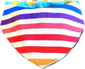Pet Fashion Colorful Rainbow Bandana with Plastic Snap Button - 1PCS Washable Bandana Double Reversible Scarf Accessories for Small to Large Dog Puppy Cat Rabbit