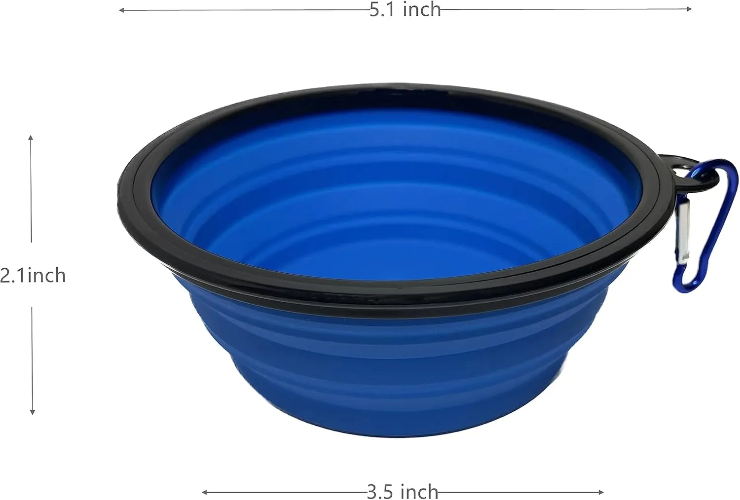 Small Portable Collapsible Pet Bowl, Foldable Food & Water Dish for Dogs & Cats, Ideal for Travel, Hiking, Camping & Outdoor Activities (Purple   Dark blue) 2 Pack with 2 Carabiners, BPA Free