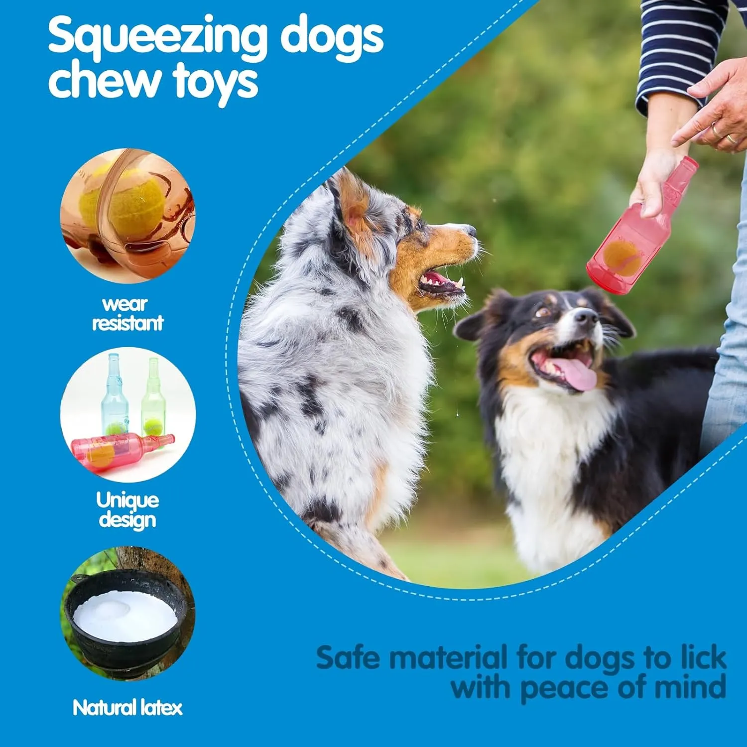 Tennis Ball in Bottle Dog Toy [2025 New Upgrade] Reinforced and Thickened Rubber Bottle Dog Chew Toy with Ball Squeaky Fetch Toy Tough (Yellow, Medium)
