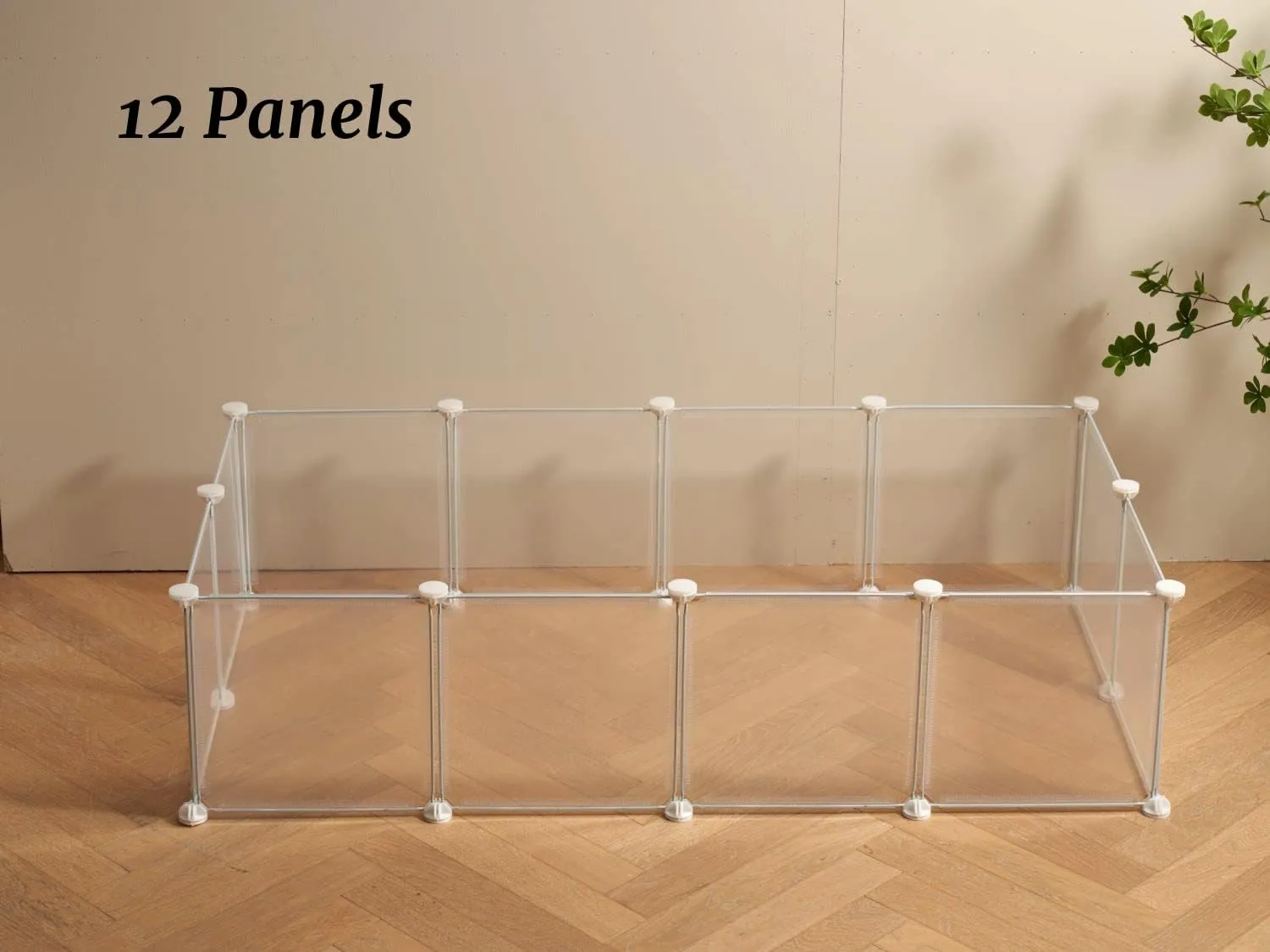 Transparent Clear Small Animal Playpen, Guinea Pig Cages, Puppy Dog Playpen, Pet Playpen, Rabbit Bunny Indoor Fence Pen Enclosure, White Clear Plastic Playpen,12X12 Inch, 12Panels