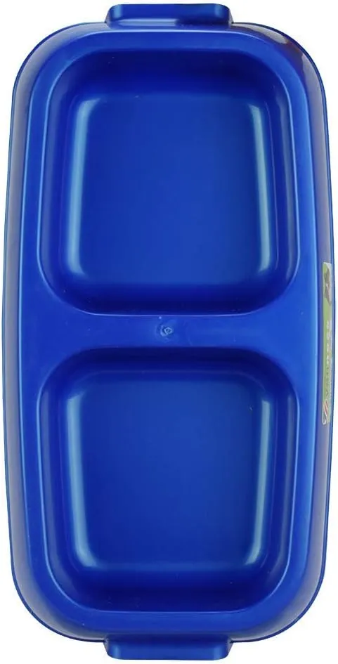 Van Ness Pet Lightweight Medium Double Dish Feeder For Cats And Dogs, 42 OZ Capacity,Blue
